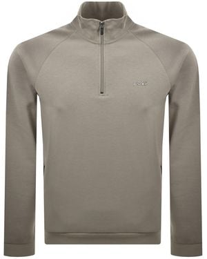 BOSS BUSINESS Boss Sense Quarter Zip Sweatshirt - Grey