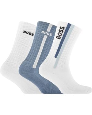 BOSS BUSINESS Boss Active 3 Pack Quarter Socks - Blue