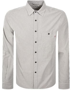 Replay Striped Shirt Creamy - Grey