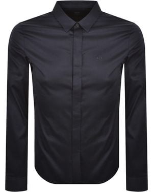 ARMANI EXCHANGE Slim Fit Long Sleeved Shirt - Blue