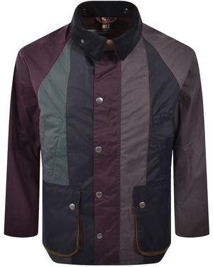 Barbour X Paul Smith Striped Bedale Wax Jacket - Blue