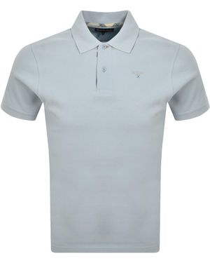 Barbour Tartan Pique Polo T Shirt - Blue