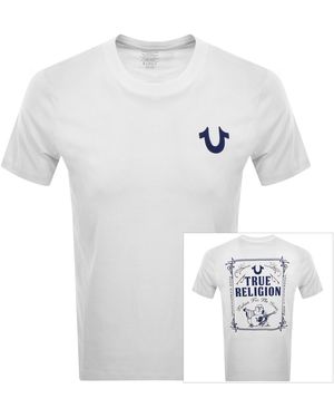 TRUE RELIGION Rectangular Logo T Shirt - White