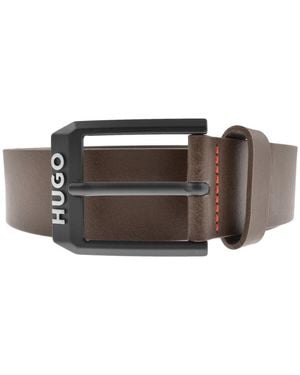 HUGO Gelio Leather Belt - Brown