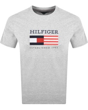 Tommy Hilfiger Monotype Flag T Shirt - Grey