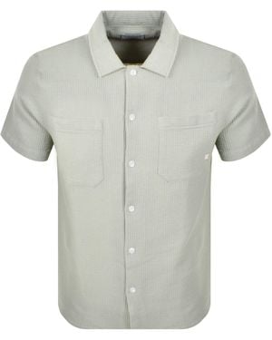 Farah Farah Judson Waffle Shirt Grove - Gray