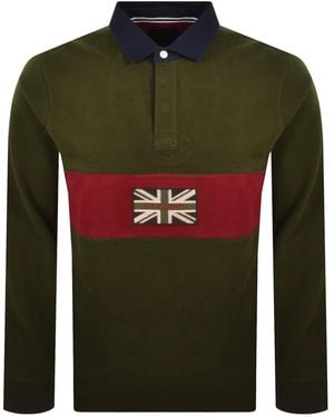 Hackett Peaks Rugby Polo T Shirt - Green