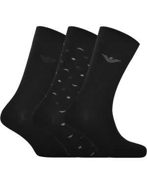Armani Emporio 3 Pack Socks - Black