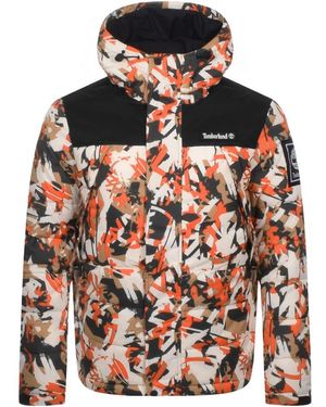 Timberland Camo Puffer Jacket - Orange