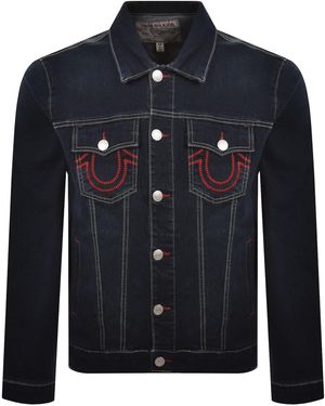 TRUE RELIGION Ladder Stitch Denim Jacket - Blue