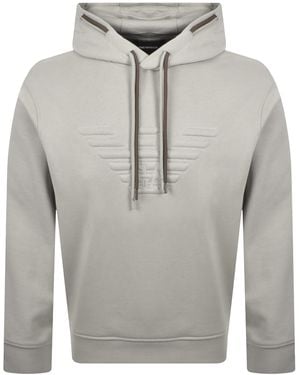 Armani Emporio Eagle Logo Hoodie - Grey
