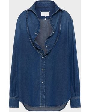 Maison Margiela Folded Collar Denim Shirt - Blue