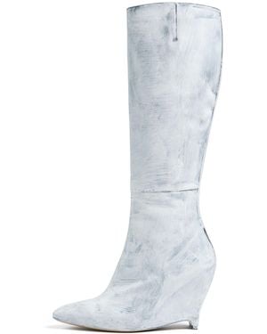 Maison Margiela Heel-Less Knee Boots Bianchetto - Gray