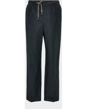 Maison Margiela Cotton Drawstring Trousers - Black
