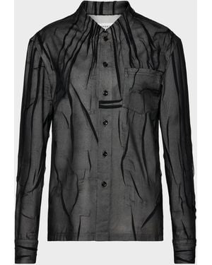 Maison Margiela Bonded Crease Long-Sleeve Shirt - Black