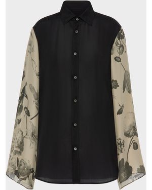 Maison Margiela Silk Floral Shirt - Black