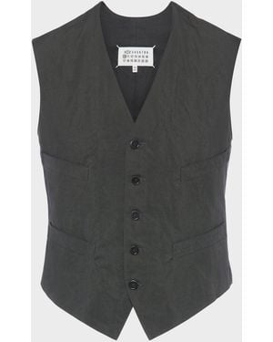Maison Margiela Cotton Silk Gilet - Grey