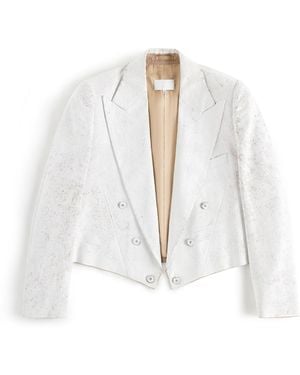 Maison Margiela Bianchetto Double-Breasted Wool Blazer - White