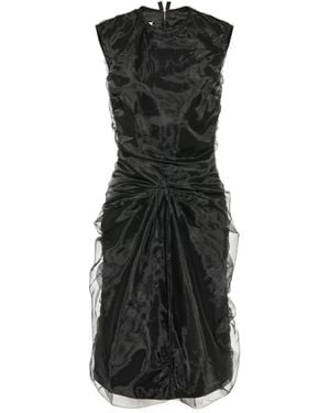 Maison Margiela Gathered Organza Dress - Black