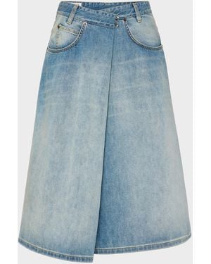 Maison Margiela Wrap Denim Midi Skirt - Blue