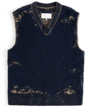 Maison Margiela Acid Knit Wool Vest - Blue