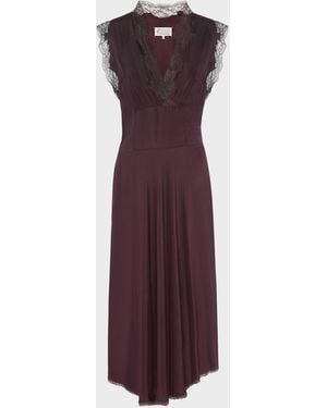 Maison Margiela Silk Midi Dress - Purple