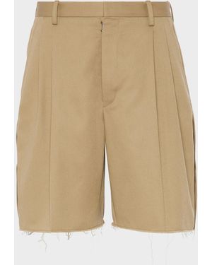 Maison Margiela Tailored Cotton Shorts - Natural