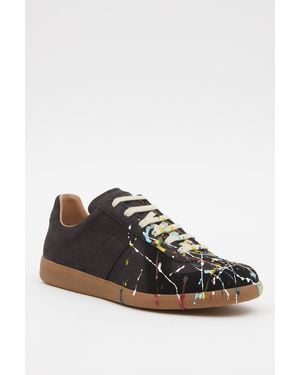 Maison Margiela Paint Replica Trainers - Black