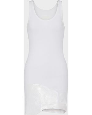 Maison Margiela Taped Rib Mini Dress - White