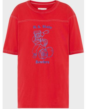 Maison Margiela Cotton Varsity T-Shirt - Red