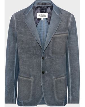 Maison Margiela Double-Dyed Wool Blazer - Blue
