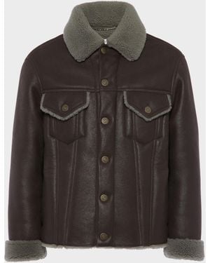 Maison Margiela Waxed Shearling Jacket - Black