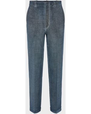Maison Margiela Zweifach Gefärbte Wollhose, Mann, Größe - Blau