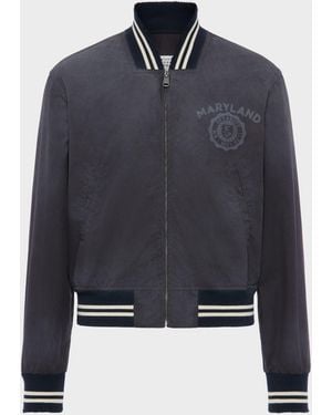 Maison Margiela Denim Varsity Caban Jacket - Blue