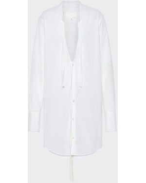 Maison Margiela V-Neck Shirt Dress - White