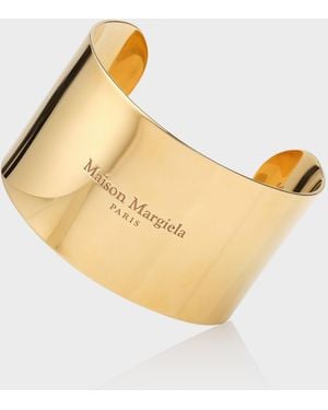 Maison Margiela Logo Wide Cuff Bracelet - Metallic