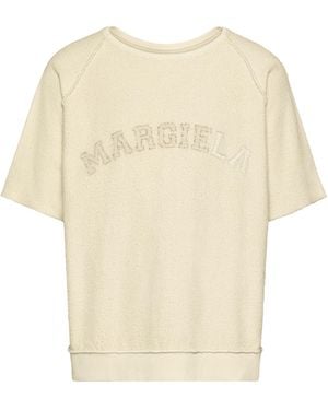 Maison Margiela Logo Short-Sleeve Sweatshirt - Natural