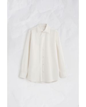 Maison Margiela Fusion Velvet Placket Cotton Shirt - White