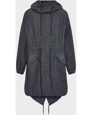 Maison Margiela Hooded Parka Coat - Blue