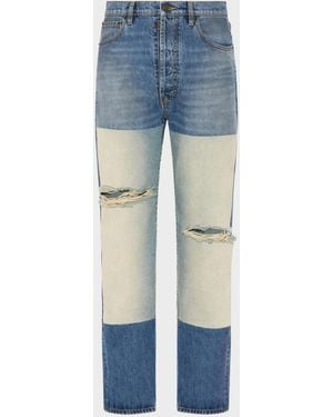 Maison Margiela Patched Panel Straight Jeans - Blue