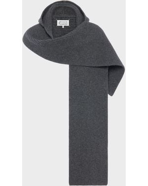 Maison Margiela Wool Hooded Scarf - Black