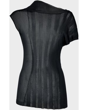 Maison Margiela Fitted Knit Top - Black