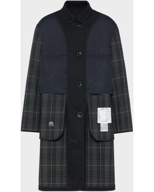 Maison Margiela Reversible Checked Coat - Blue