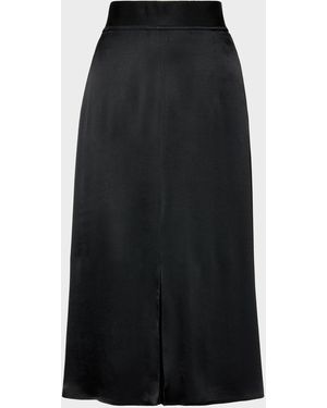 Maison Margiela Washed Silk Satin Midi Skirt - Black