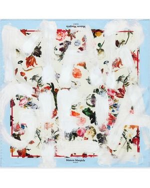 Maison Margiela Printed Silk Foulard - Gray