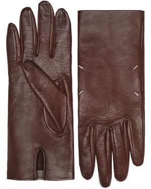 Maison Margiela Leather Gloves - Brown