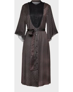 Maison Margiela Printed Midi Shirt Dress - Black