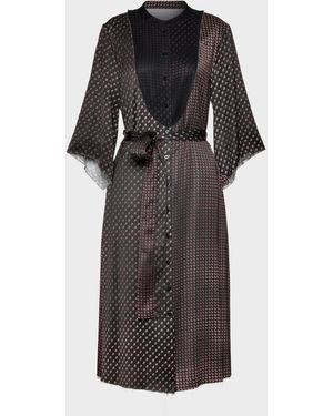 Maison Margiela Printed Midi Shirt Dress - Black