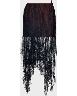 Maison Margiela Lace Midi Skirt - Black