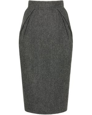 Maison Margiela Wool Midi Skirt - Grey